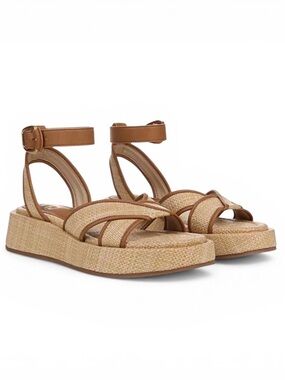 Sam Edelman Nylie Woven Strappy Flat Platform Sandals Ankle Strap Size-8 NIB